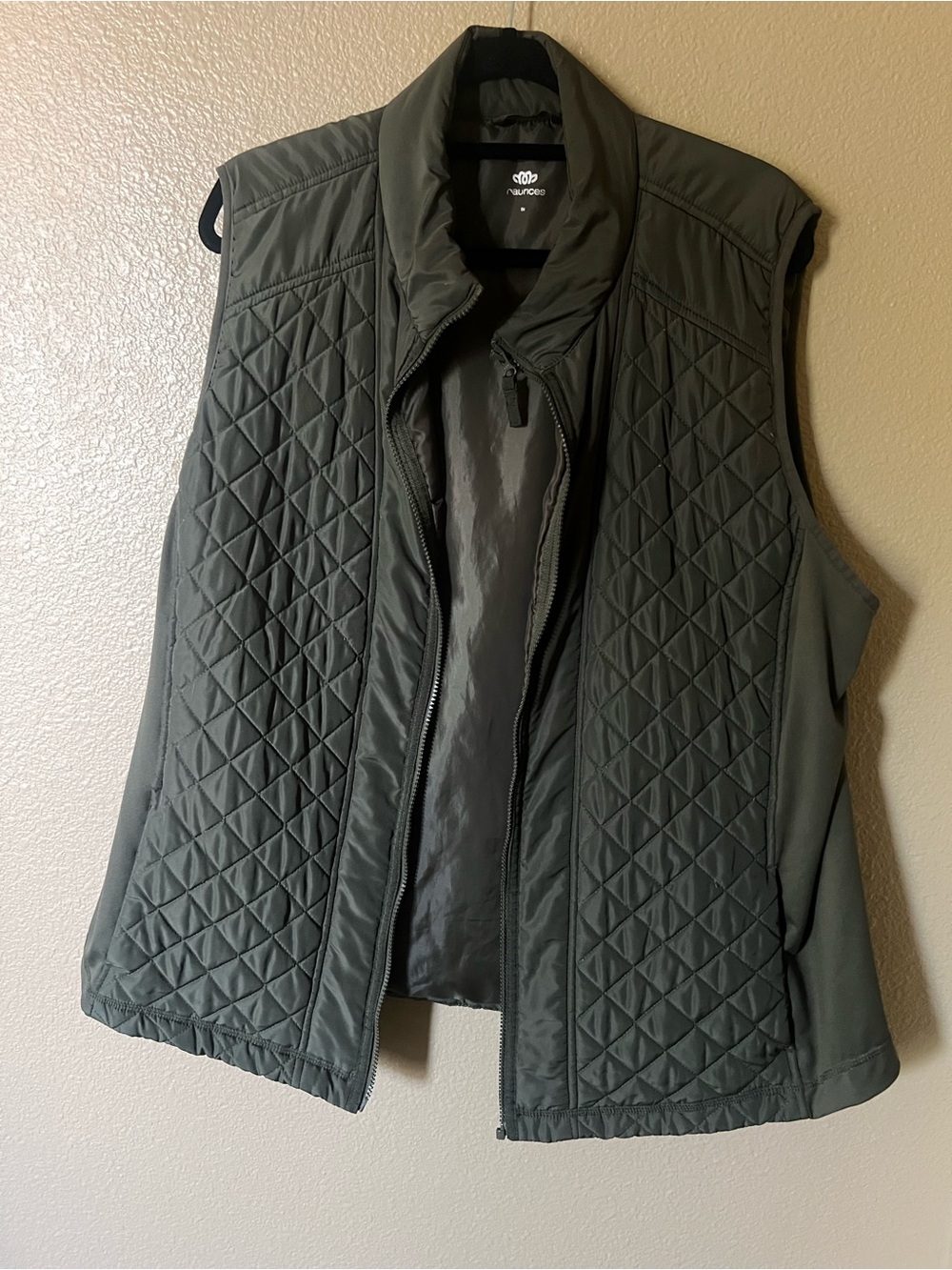 Quilted Sleeveless Vest - Olive Green